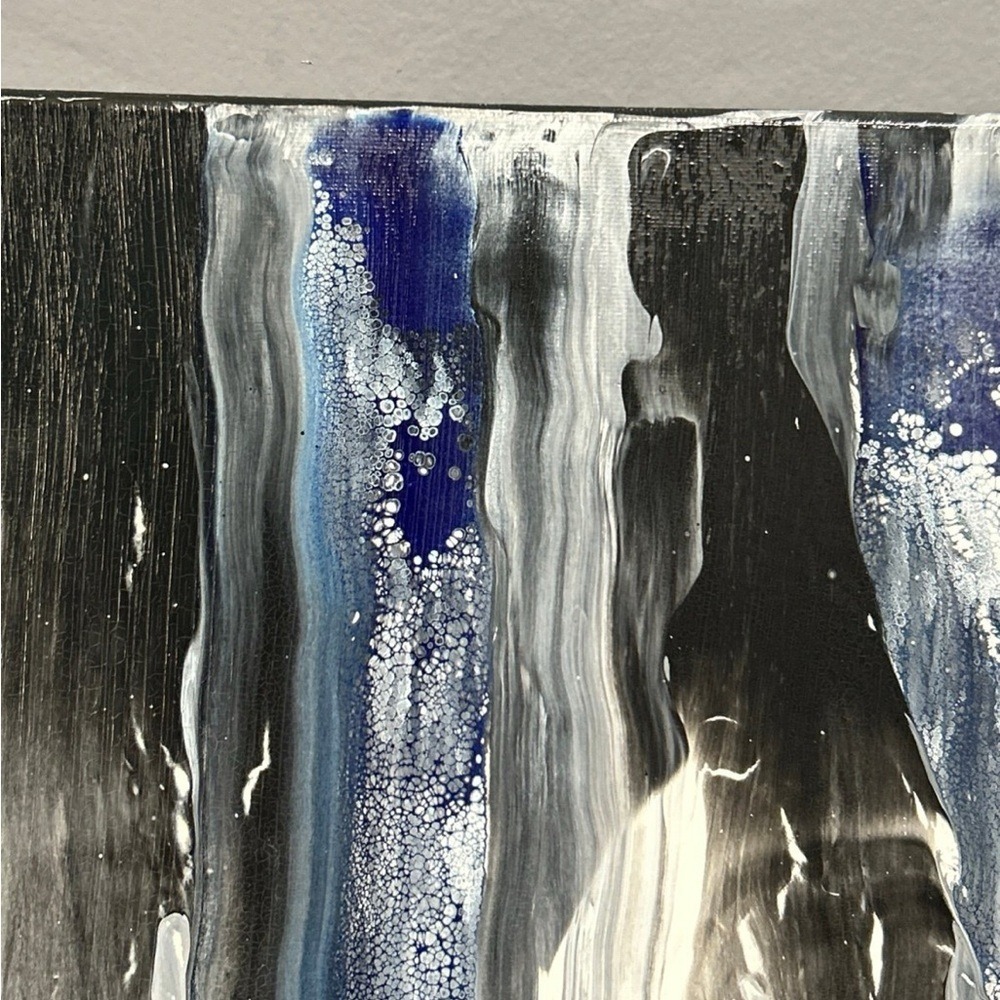 Original Painting Acrylic Abstract Art Canvas 10 X 10 Signed Titled The Unknown - Picture 5 of 11